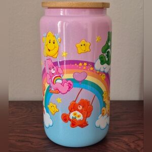 Pink Care Bears Ceramic Canister with Bamboo Lid